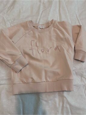 Jamie Kay Kids Pale Pink 'Flora' Embroidered Sweatshirt